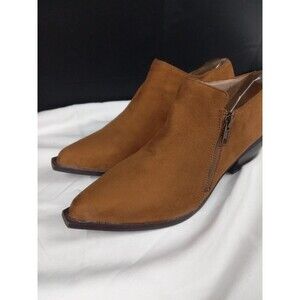 Penny Loves Kenny Sync Brown Light Pad‎ Footbed Faux Suede Ankle Bootie Size 9M
